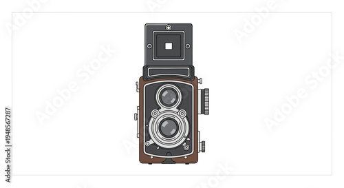 Vintage Black Film Camera Lens.