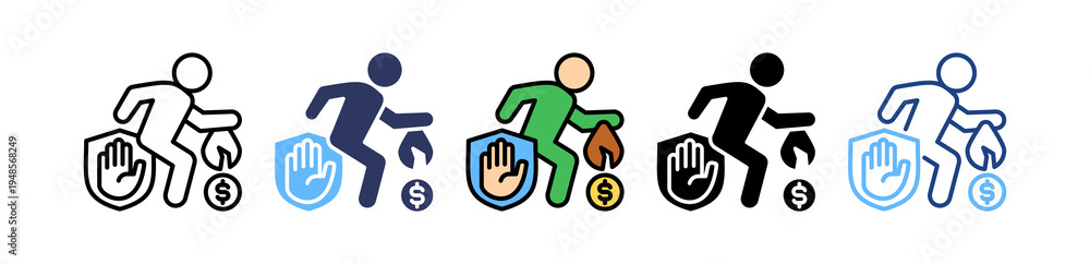 Fototapeta premium Crime Prevention multiple icon