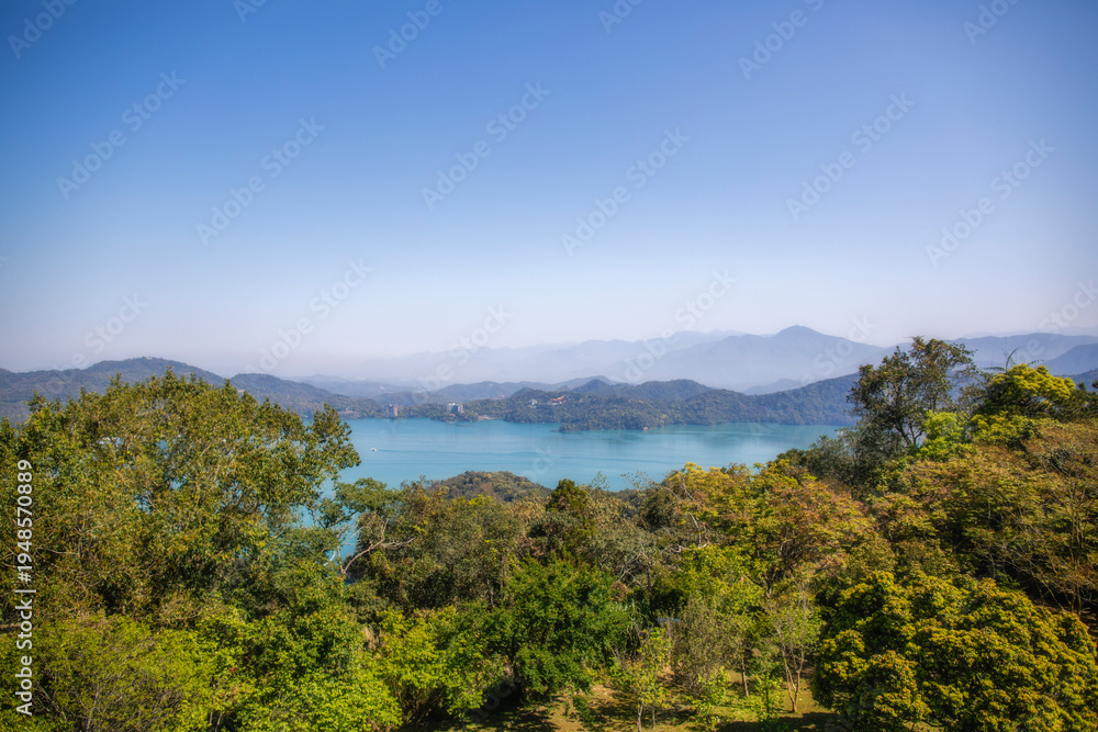 Fototapeta premium Cien Pagoda at Sun Moon Lake, Nantou County, Taiwan