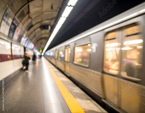 Wallpaper Mural Blurry view of a train at a subway station platform Torontodigital.ca