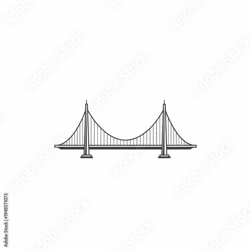 A classic suspension bridge design, illustrating architectural engineering and urban infrastructure for connectivity and transportation