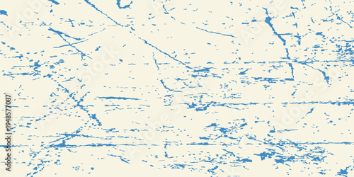 Grunge grainy blue brush stroke with spray texture. Hand drawn distress damaged vintage banner with zigzag bold line. Rough thick brush stroke texture. Spray paint effect vector background.