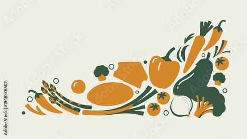 Fresh vegetable produce ingredients illustration
