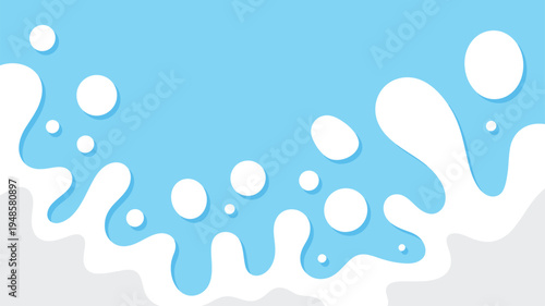 White liquid splash blue