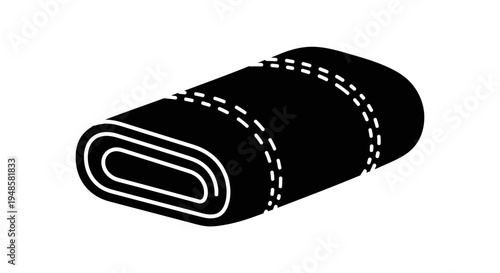 Rolled Sleeping Bag Icon, Camping Gear, Outdoor Adventure, Vector Illustration