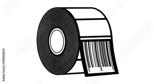 Roll of Barcode Labels with Blank White Tags for Product Information and Scanning