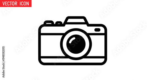 Minimalist Camera Icon Vector Graphic, Simple Digital Photography Symbol