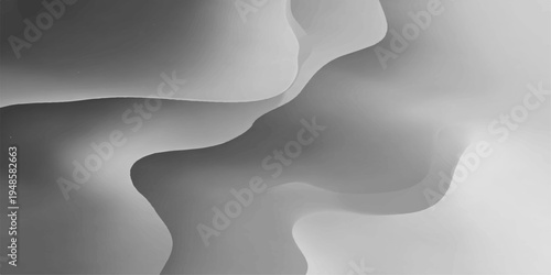 White abstract background with flowing wave curves and a silver texture pattern creates an elegant light element for a modern template design