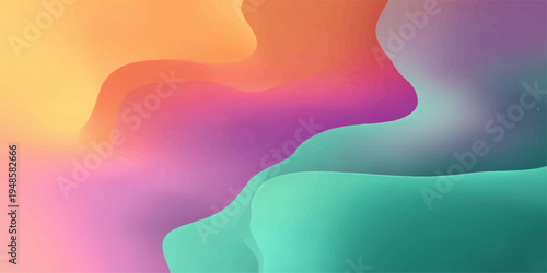 Abstract colorful background featuring flowing wavy lines and a vibrant rainbow pattern with liquid silk textures in a creative vector illustration style