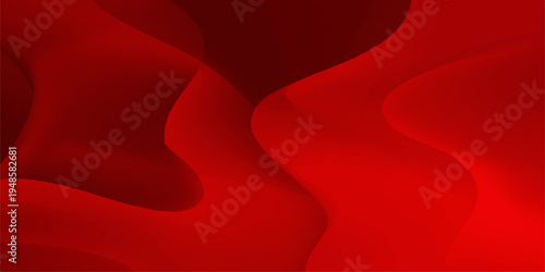 Abstract red silk and satin background featuring smooth flowing waves and soft light curves on a luxury fabric texture vector illustration backdrop