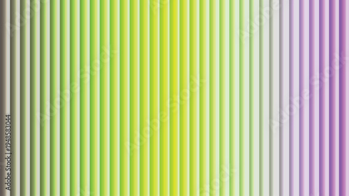 Vertical stripes show a compelling color shift from dark gray through bright yellow green to soft purple