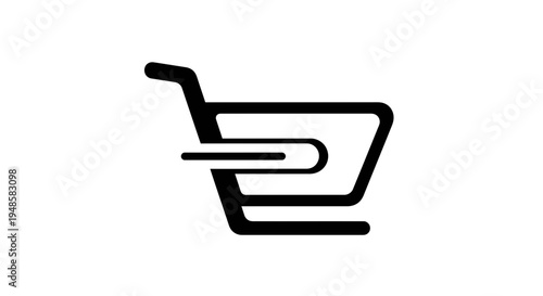 Fast Shopping Cart Icon, Express Delivery, Online Shopping, E-commerce, Speed and Convenience