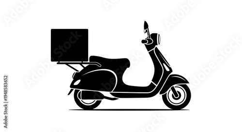 Delivery Scooter Icon Black Silhouette