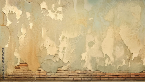 Bild auf Leinwand Old cracked plaster wall texture with peeling paint and grunge background