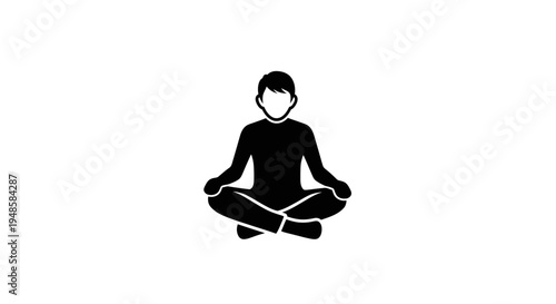 Silhouette of a person meditating in a lotus position, symbolizing peace and mindfulness.