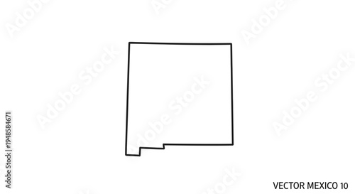 Outline Map of New Mexico State, USA - Vector Graphic