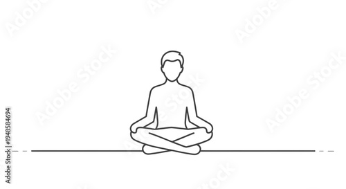 Person meditating in lotus pose on a line, symbolizing balance and mindfulness