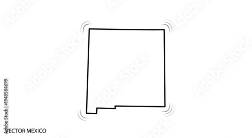 Outline Map of New Mexico State, USA - Simple Vector Graphic