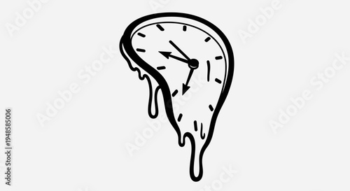 Melting Clock Surrealism Concept of Time Distortion and Fluidity