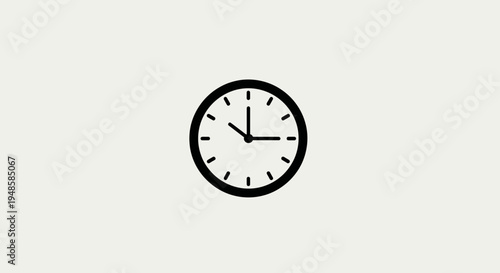 Minimalist Clock Face Icon on Neutral Background - Time Concept