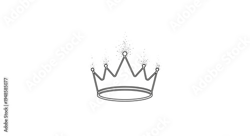 Minimalist Crown Icon with Sparkles - Royal Symbol, Elegant Design