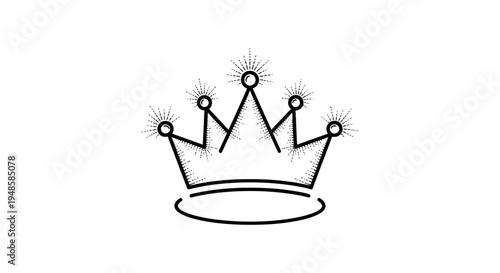 Minimalist Crown Icon, Royal Symbol, Elegant Line Art, King Queen Royalty Concept