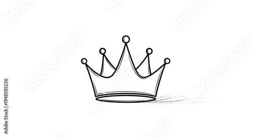 Hand-drawn Crown Icon, Minimalist Royal Symbol, Doodle Art Style