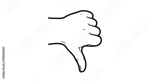 Hand Gesture Thumbs Down, Disapproval, Negative Feedback, Rejection, Bad Sign