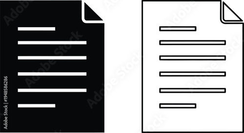 Document Paper File Icon Set Vector