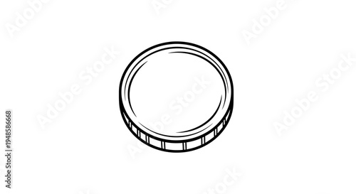 Blank Coin Icon, Empty Round Metal Currency, Simple Money Symbol