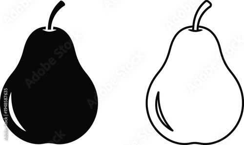 Pear Fruit Icon Set Simple Vector Design Vector