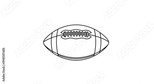 American Football Outline Icon, Simple Vector Illustration