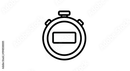 Stopwatch Icon Line Art - Time Measurement and Speed Concept