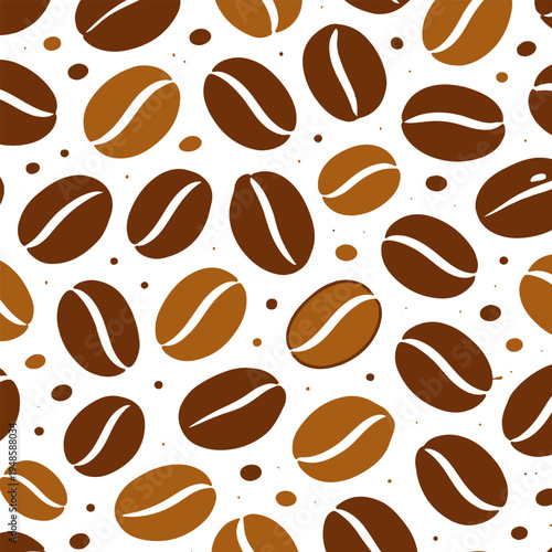 Coffee beans pattern background vector 
Vector pattern background