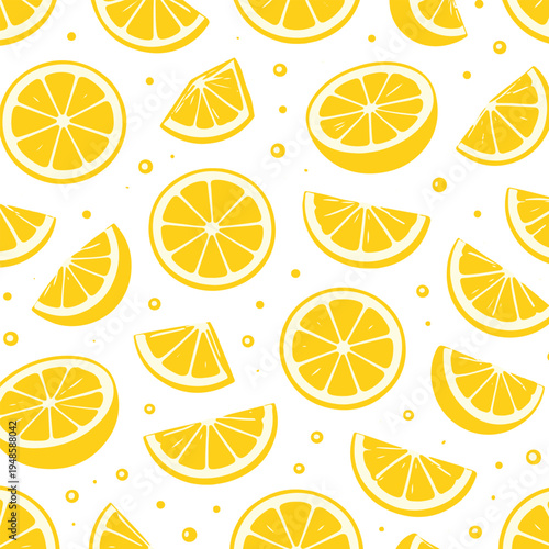 Lemon slices pattern background vector 
Vector pattern background