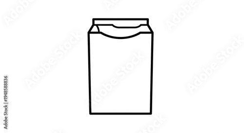 Minimalist Outline Icon of a Milk Carton or Juice Box