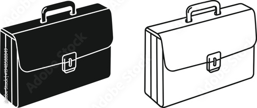 Briefcase Icon Set: Business Portfolio Vector Vector