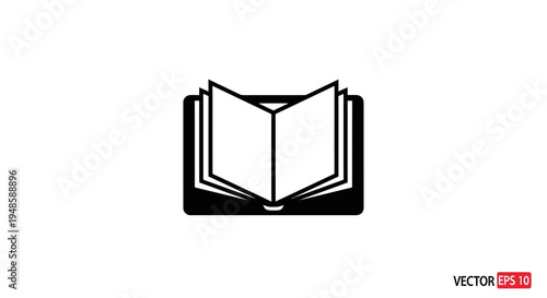 Open Book Icon Vector Graphic - Symbol of Knowledge, Education, and Information