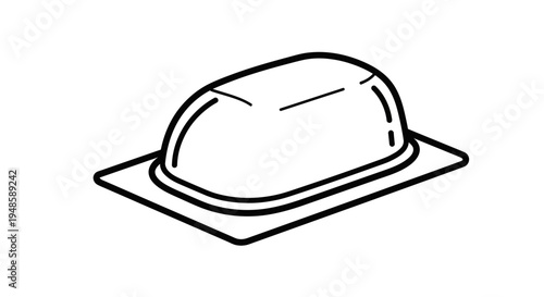 Illustration of a stylized blister packaging, isolated on white background