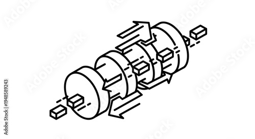 Industrial Process Diagram: Flow of Materials Through a Multi-Stage System