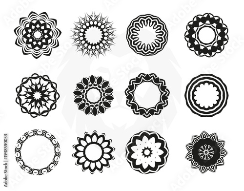 Elegant set of black and white mandalas a collection of premium vector ornaments