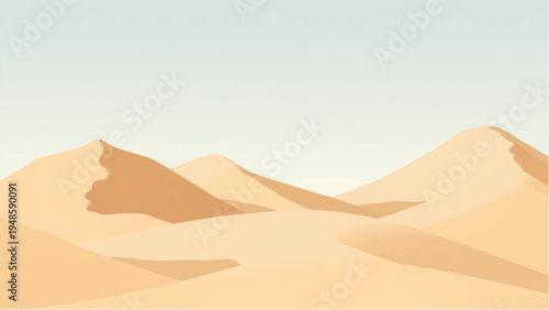 Desert landscape background. Illustration of a desert landscape. Desert dunes. 