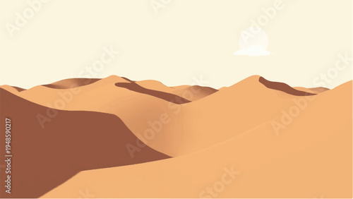 Desert landscape background. Illustration of a desert landscape. Desert dunes. 