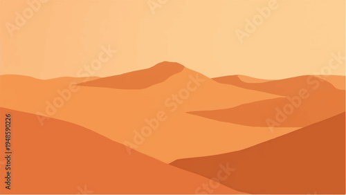 Desert landscape background. Illustration of a desert landscape. Desert dunes. 