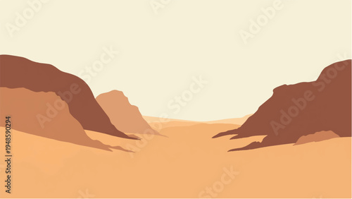 Desert landscape background. Illustration of a desert landscape. Desert dunes. 