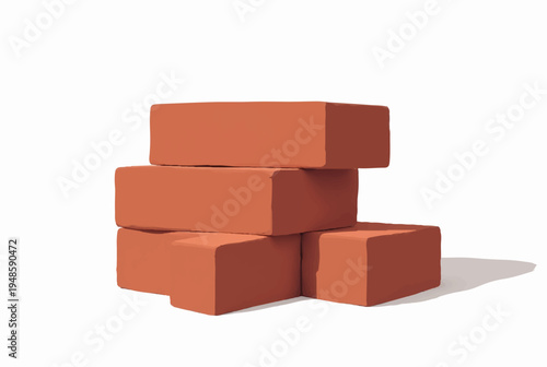 A stack of bricks. Illustration of a stack of bricks on a white background. 