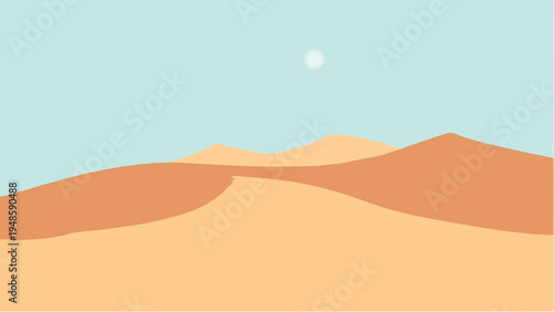 Desert landscape background. Illustration of a desert landscape. Desert dunes. 