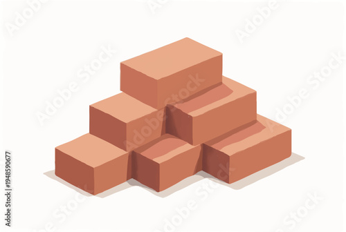 A stack of bricks. Illustration of a stack of bricks on a white background. 