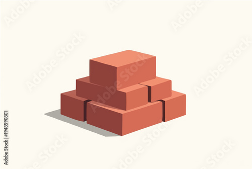 A stack of bricks. Illustration of a stack of bricks on a white background. 