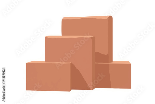 A stack of bricks. Illustration of a stack of bricks on a white background. 